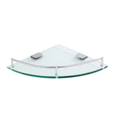 Cam Köşe Rafı - Tek Katlı - Temperli 23.5cm - Deliksiz Montaj - 5