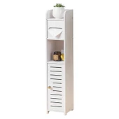 Banyo Tuvalet Dar Saklama Rafı - B Tipi - UV Mermer Desenli - 6