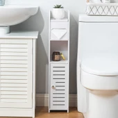 Banyo Tuvalet Dar Saklama Rafı - B Tipi - Beyaz - 3