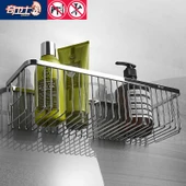 304 Paslanmaz Çelik Aynalı Köşe Banyo Rafı - Deliksiz/Delikli - 26 cm - 4