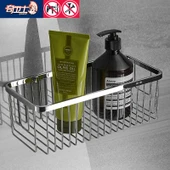 304 Paslanmaz Çelik Aynalı Köşe Banyo Rafı - Deliksiz/Delikli - 26 cm - 2