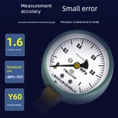 Y60 Basınç Ölçer - 0-1.6Mpa - M14 1.5 Diş - Standart - Darbeye Dayanıklı - 2
