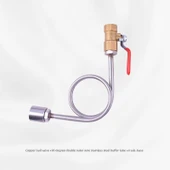 Y100 Basınç Ölçer - Bakır Küresel Vana +4 Nokta Dik Açılı Çift Dış Dişli Tampon Tüpü +4 Nokta Taban thumbnail 1