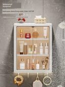 Duvara Monte Banyo Rafı - Krem Beyaz - 3 Katlı - Deliksiz - Su Geçirmez - 4