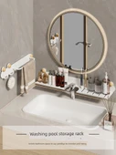 Deliksiz Lavabo Rafı - 60cm - Metalik Gri - 4