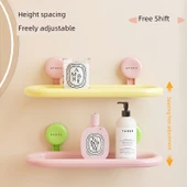 Duvara Monte Oval Banyo Rafı - Pembe - Tek Katmanlı - 2