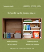 Lavabo Altı Rafı - 47-68 cm Uzunluk, 42 cm Genişlik, 32 cm Yükseklik thumbnail 9