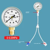 Su Basınç Ölçer - 0-0.6MPA 4 Dakika Dış Diş Arayüzü * Basınç Tahliye Valfli - 1