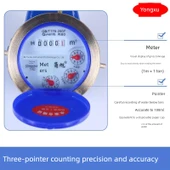 Dikey Su Sayacı DN20 6 Nokta Üst Bakır Kapak Bakır Rakor Takviyeli Plaka thumbnail 2