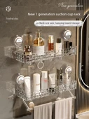 Vantuzlu Banyo Rafı - Şeffaf Çubuksuz + Çubuklu 2'li Paket - 2