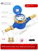 Su Sayacı - DN20/6 Mini Bakır Kapak Bakır Rakorlu (Yatay) - 1