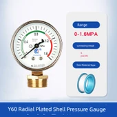 Y60 Radyal Galvanizli Manometre 0-1.6mpa /6 Dakika - 1