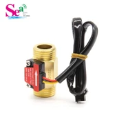 Su Akış Sensörü - 4 Nokta Hall Akış Ölçer - Bakır Gövde - YF-B1 (SM Fişli, 30cm Kablo) - 5