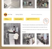 Duvara Monte Akrilik Banyo Rafı - Siyah Gri Gümüş 40cm - 8