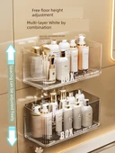 Duvara Monte Banyo Rafı - Uzun - Şeffaf - 5
