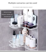 Deliksiz Mutfak Banyo Rafı - Beyaz Üçgen - Güçlü Yapıştırıcı - 2'li Paket - 11