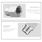 304 Paslanmaz Basınç Ölçer Adaptörü - İç M14 * 1.5 - Dış 1/2 - 5