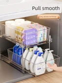 Çekmeceli Lavabo Altı Rafı - Krem Beyaz - İki Katlı - 8