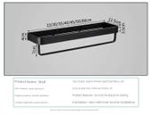 Siyah Alüminyum Duvara Monte Banyo Rafı - 60cm Çubuklu - 11