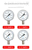 Y100 Basınç Ölçer - 0-1.0MPa - Paslanmaz Çelik Bilyalı Vana - 10