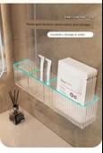 Akrilik Banyo Rafı - Duvara Monte - 2 Adet + İz Bırakmayan Yapıştırıcı - 9