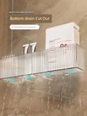 Akrilik Banyo Rafı - Duvara Monte - 2 Adet + İz Bırakmayan Yapıştırıcı - 5