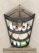 Banyo Üçgen Köşe Rafı - Zemin Beyaz - İki Katlı - 5