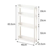 Ultra İnce Banyo Dolabı - H18-13.5 Dört Katlı Dar Dolap 83.5 cm Yükseklik - 1