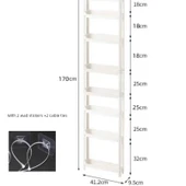 Ultra İnce Banyo Dolabı - M34-9.5 Sekiz Katlı Dar Dolap 170 cm Yükseklik + Sabitleme Macunu - 1