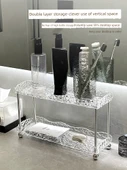 Elmas Desenli Akrilik Banyo Rafı - Çift Katlı - Küçük Boy - 2