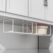 Lavabo Altı Demir Banyo Rafı - Siyah - Ekstra Büyük Boy - 2'li Paket - 5