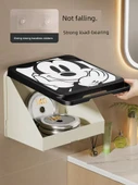 Katlanabilir Çizgi Film Banyo Rafı - Handheld Kristal (Koyun Melemesi) Beyaz Çerçeve - 4