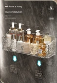 Deliksiz Banyo Rafı - Küçük Boy-Şeffaf - 9