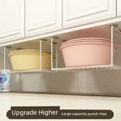 Lavabo Altı Demir Banyo Rafı - Siyah - Büyük Boy - 2'li Paket - 2