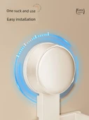 Havlu Askılıklı Vantuzlu Banyo Rafı - 50cm - Füme - 4