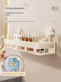 Havlu Bar Kancalı Vantuzlu Banyo Rafı - 30cm - Süt Beyazı - 6