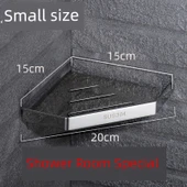 304 Paslanmaz Çelik Köşe Rafı - Deliksiz - 304-C Geniş Siyah (Yapışkanlı Çivi) thumbnail 7