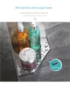 304 Paslanmaz Çelik Köşe Rafı - Deliksiz - 304-C Geniş Siyah (Yapışkanlı Çivi) thumbnail 10