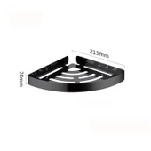 304 Paslanmaz Çelik Köşe Rafı - Deliksiz - 304-C Geniş Siyah (Yapışkanlı Çivi) thumbnail 1