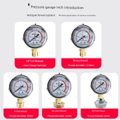 Basınç Ölçer 0-1.0MPA Darbeye Dayanıklı 1/2 inç Diş thumbnail 5