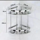 304 Paslanmaz Çelik Banyo Rafı - Tek Katmanlı Tripod Deliksiz - 6