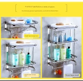304 Paslanmaz Çelik Banyo Havlu Rafı - 2 Katlı 35cm - 9
