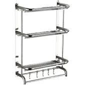 304 Paslanmaz Çelik Banyo Havlu Rafı - 2 Katlı 35cm - 6