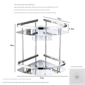 304 Paslanmaz Çelik Banyo Rafı - Çift Tripod Matkaplı - 3