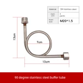 304 Paslanmaz Basınç Ölçer Tampon Tüpü - 90 Derece Paslanmaz Çelik M20 * 1.5/4 Nokta - 1