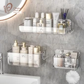 Deliksiz Banyo Rafı - SF-2212 Büyük Gri (2'li Paket) - 6