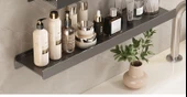 Duvara Monte Banyo Rafı - Metalik Gri - Tek Katlı - 70cm - 9