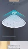 Deliksiz Banyo Duvar Rafı - Çift Katlı Minimalist Gri Kare Standart - 11