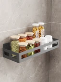 Duvara Monte Mutfak Rafı - Metalik Gri 50x12x5 cm - 5