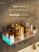 Duvara Monte Banyo Rafı - Kalın Uzatılmış Geniş Şeffaf 2'li Paket - 5